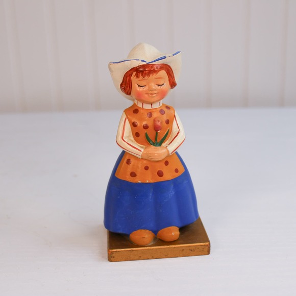 Vintage Holland Hand Painted Dutch Wood Mini Doll - Picture 1 of 4
